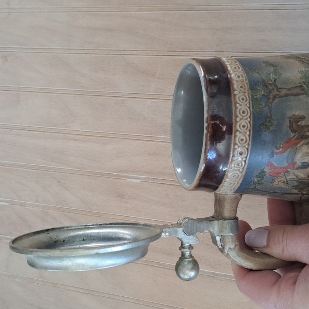 Marzi & Remy German Beer Stein Vintage w/Fox Hunting Scene Stonewear Collectible - Picture 7 of 11